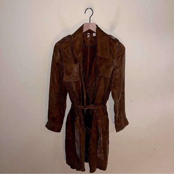 ANTHROPOLOGIE MOTH trench coat M dark academia minimalist chic - Picture 6 of 8